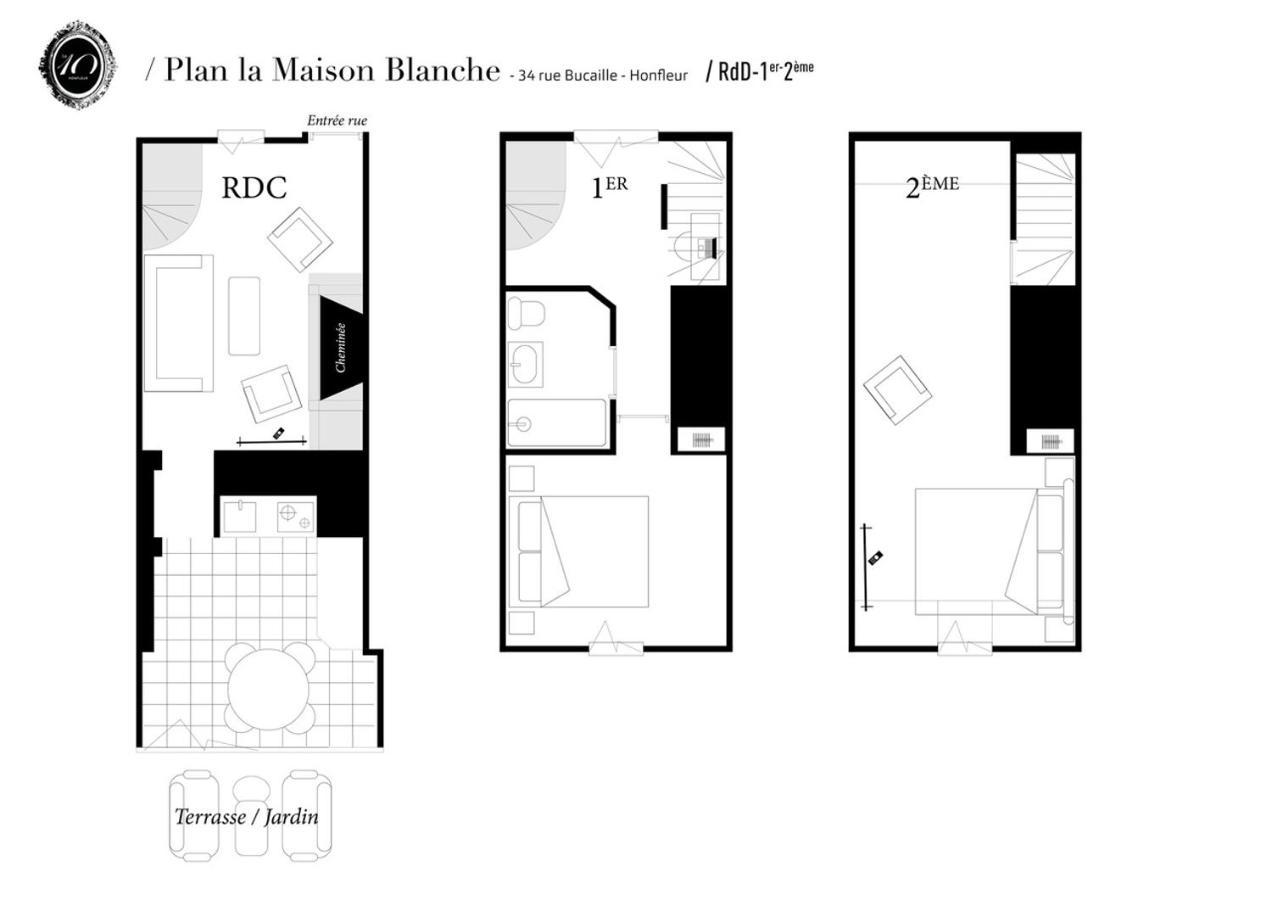 La Maison Blanche Du 10Онфлёр Экстерьер фото